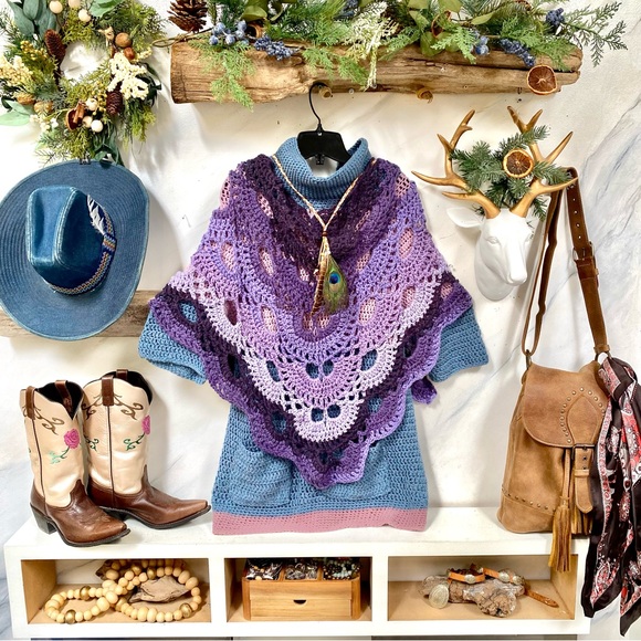 Artisan mini boho dress/tunic w cottage core granny farmhouse vibe - Picture 11 of 11